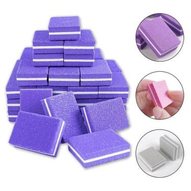 Imagem de Kit 50 Mini Lixa Bloquinho Polidor Buffer Gramatura 100/180 - Arte Sed