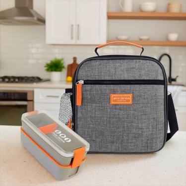 Imagem de Kit Bolsa Térmica Pote Marmita 750ml linha Vibe Jacki Design Marmita D