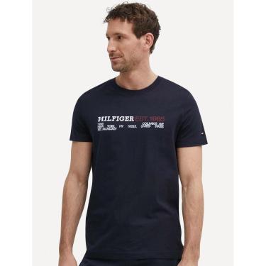 Imagem de Camiseta Tommy Hilfiger Masculina Monotype 1985 Logo Azul Marinho-Masculino