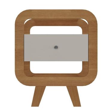 Imagem de Mesa De Apoio Artely Theo Cinamomo Com Off White, 55 Cm