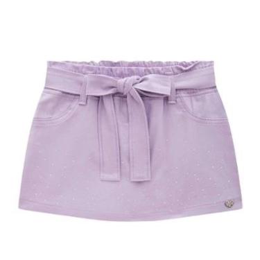 Imagem de Short Saia em Sarja Lilás Com Strass Kukiê-Feminino