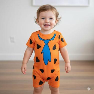 Imagem de Body Bory Infantil Fred Flintstone - MWM MODAS, Tradicional, G 7 a 12 