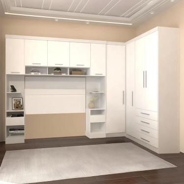 Imagem de Guarda Roupa Queen Modulado Cp09 Taiga Branco L01 - Mpozenato
