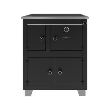 Imagem de Fogao a Lenha Antonow Dakota 65 Preto Saida na Chapa Direita