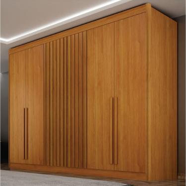 Imagem de Guarda Roupa Diamante Gold 6 Portas Ripado Cinamomo - Leifer