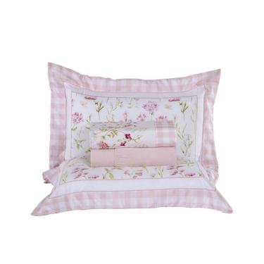 Imagem de Jogo lençol Queen Faby Micropercal 300 Fios 4pç 100% Poliéster - Rosa