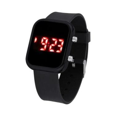 Imagem de Relógio Digital Esportivo Feminino Com Pulseira De Silicone Quadrada, 