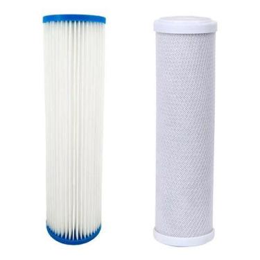 Imagem de Kit 1 Refil Plissado Lavável + 1 Carvão Ativado Cloro  Branco - Royal 