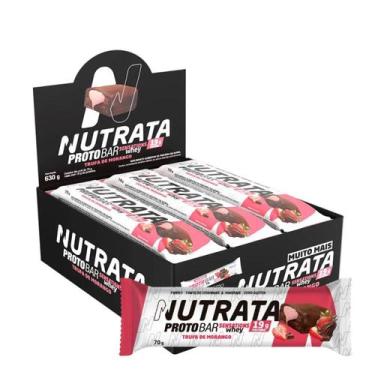 Imagem de Barra de Proteína Proto Bar 70g 9 Unidades Nutrata, Trufa de Morango