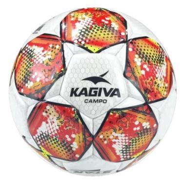Imagem de Bola de Futebol de Campo Kagiva Star Costurada, Vermelho e amarelo neo
