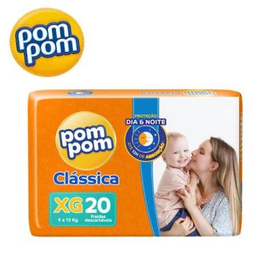 Imagem de Fralda Pompom clássica pacote jumbo tamanho XG, XG 20 fraldas (de 12 a