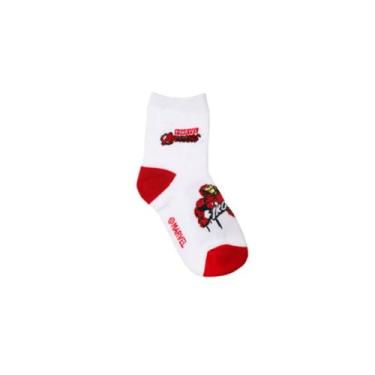 Imagem de Meia Bk2 Infantil Avengers 81210 Branco/Vermelho, 23/27, Branco, Verme