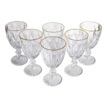 Imagem de Conjunto de taças diamond mark blank elegance fio dourado 325ml