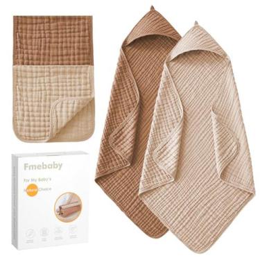 Imagem de Toalha Fmebaby, pacote com 2 toalhas de banho para bebês com capuz, 91