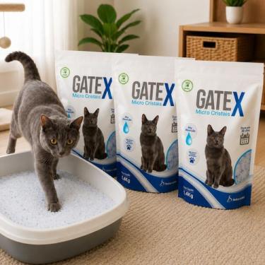 Imagem de Kit 3 Silica Gato Cristais Gatex Micro 4,2kg Areia Antiodor