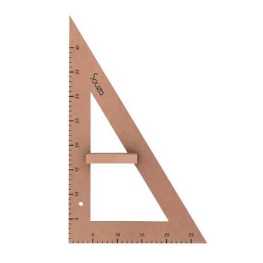 Imagem de Esquadro 60 Grande MDF Com Pega Precisão Profissional - Souza Educação