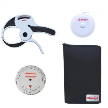 Imagem de Kit Adipômetro Clínico com Trena e Disco de IMC AD1009C Sanny