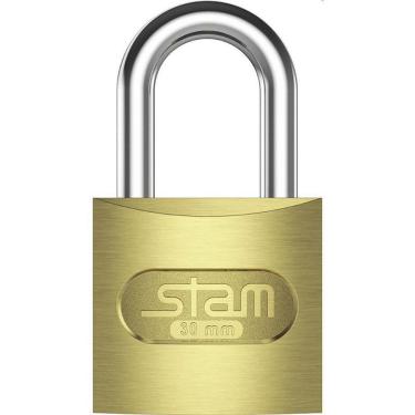 Imagem de Cadeado Convencional 30mm Zamac Latonado E-Coat Resistente à Corrosão Dourado