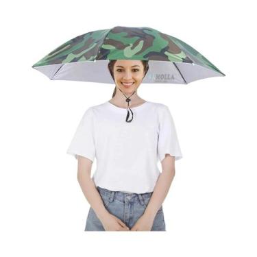 Imagem de Chapéu Guarda-Chuva Dobrável Impermeável Com Proteção UV De Camada Dup