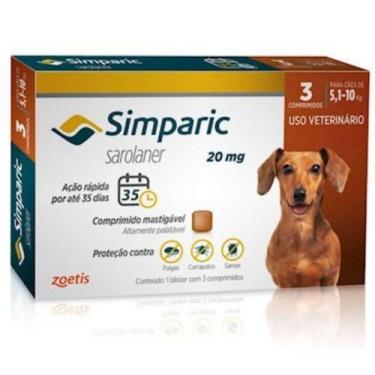 Imagem de Simparic 20mg Antipulgas Cães 5 A 10 Kg Caixa 3 Comprimidos Zoetis