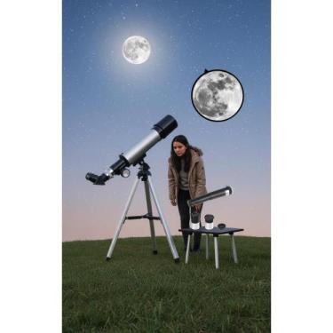 Imagem de Telescópio Refrator 50mm Prata - Iniciantes Exploram o Céu - Congratul
