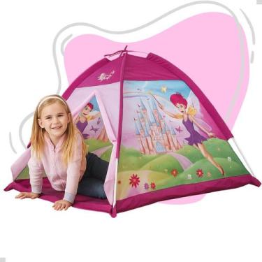 Imagem de Barraca Infantil Cabaninha Iglu Estampa Fadinha Castelo Rosa - Dm Toys