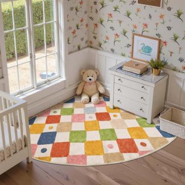 Imagem de Tapete infantil Jinchan 150 cm Radius Corner lavável antiderrapante