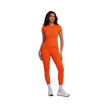 Imagem de Conjunto De Treino Ultra Macio Para Mulheres Com Camiseta De Manga Cur