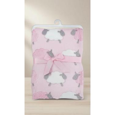Imagem de Manta Bebê Microfibra Ovelhinha Rosa 92cm x 75cm - Congratulations Sto