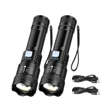 Imagem de Lanterna Tática LED 2000LM Recarregável USB À Prova d'Água Com Zoom, L