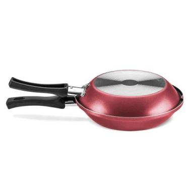 Imagem de Panela Omeleteira Cristal 0,8 Litros Antiaderente 18cm Cereja MTA - 89
