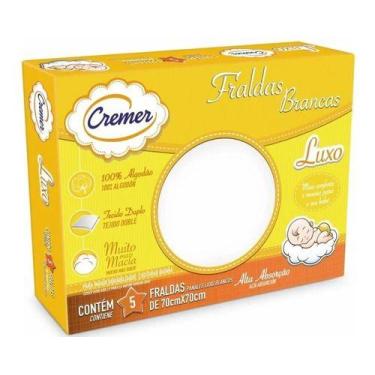 Imagem de Fralda De Pano Luxo 52 Fios Com 5 Unidades 70x70cm Baby - Cremer Baby 
