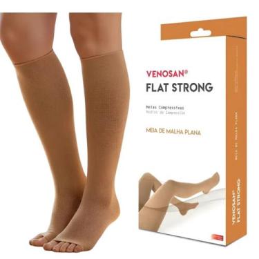 Imagem de Meia De Compressão Flat Strong 30-40 Malha Plana 3/4 Venosan Cor:BegeT