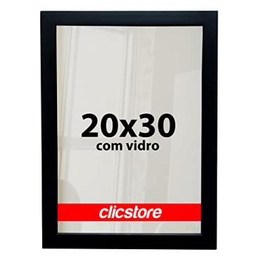 Imagem de Moldura 20x30Cm Com Vidro e Fundo Para Quadros Certificados Fotos Diploma Cor:Preto