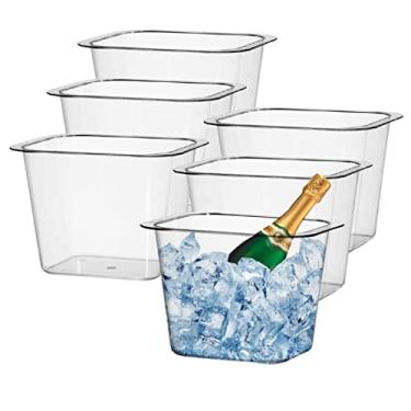 Imagem de Kit 06 Balde de Gelo Cristal 9,5 L Bebidas Cerveja Champagne