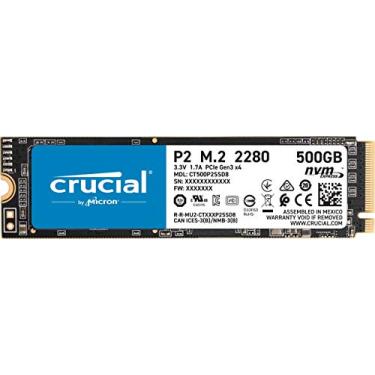 Imagem de SSD Crucial P2 500 GB 3D NAND NVMe PCIe M.2 até 2400 MB/s - CT500P2SSD8