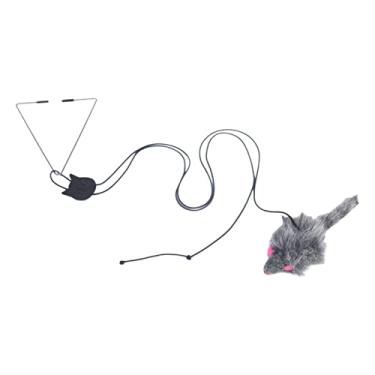 Imagem de rato para gatos | Bastão brinquedo para gatos interativos e interativos, mouse corda retrátil, silervan para treinamento pulos animais estimação