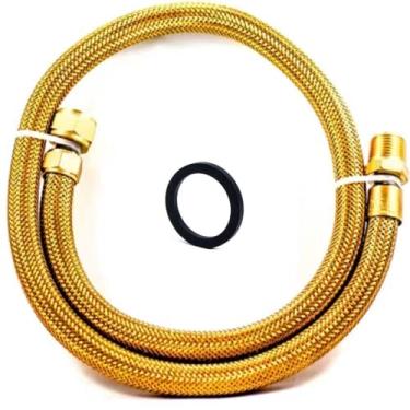 Imagem de Mangueira Flexível Gás 1/2 M x f Malha Latão Interior Cobre Tamanho: 80cm