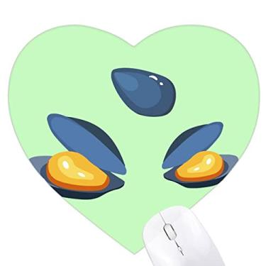 Imagem de Tapete de borracha para escritório com pintura de ostra e coração