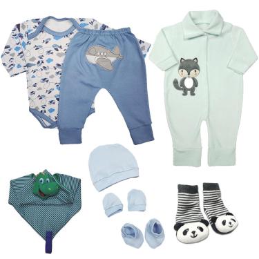 Imagem de Kit 8 Pçs Roupa Para Bebê Enxoval Body Mijão Menino e Menina