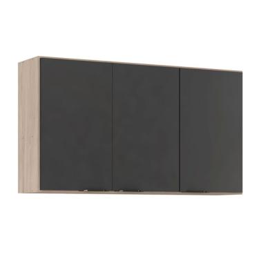 Imagem de Armário Aéreo Firenze 3 Portas Avena e Grafito
