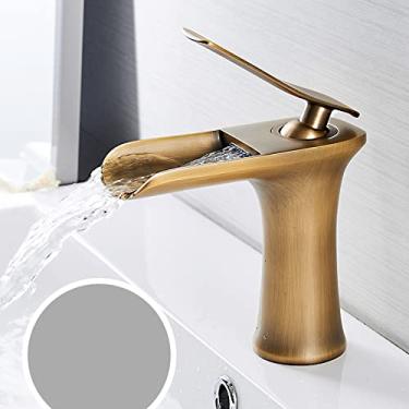 Imagem de Torneiras de bacia torneira do banheiro cachoeira torneira de mão única bacia misturador torneira banho torneira antiga latão pia água guindaste prata, antiguidade, china