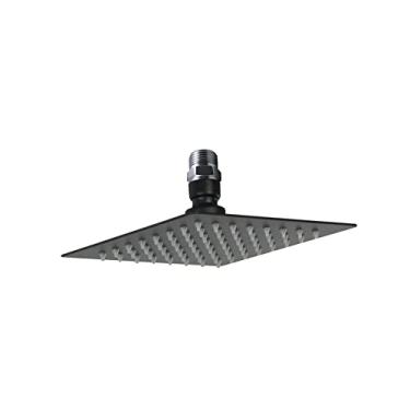 Imagem de Ducha Inox Black Preto Fosco 15x15 Com Niple Suporte De Teto