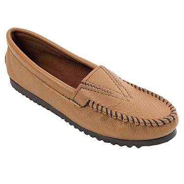 Imagem de Minnetonka Mocassim feminino Deerskin Gore Front, Pele de cervo mocha, 5.5