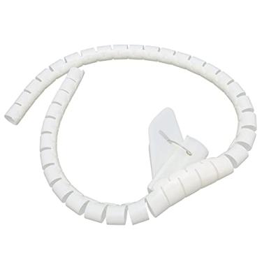 Imagem de Organizador de mangas de cabo enrolado de gerenciamento de fio tipo aberto com clipe 10 metros branco (Φ16 mm)