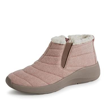 Imagem de Dearfoams Bota feminina confortável original Naomi Wedge Bota no tornozelo, rosa, 41