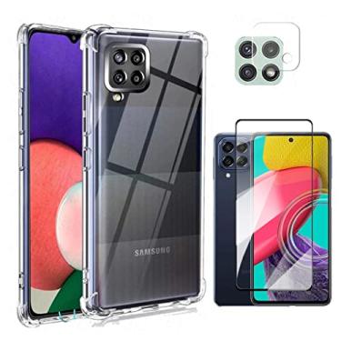 Imagem de Kit Capa Anti Impacto, Película de Vidro 3D e Lente da Câmera Para Galaxy M53 5G - Blance