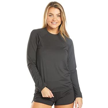 Imagem de Camiseta UV Protection Feminina UV50+ Tecido Ice Dry Fit Secagem Rápida – P Cinza