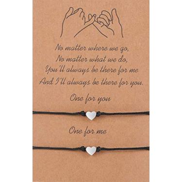 Imagem de morniface Pinky Pomise Pulseiras Combinando Distância Elefante Bússola Infinito Pulseira para Melhores Amigos Casal Família Mulheres Homens, One Size, Aço inoxidável, Ágata