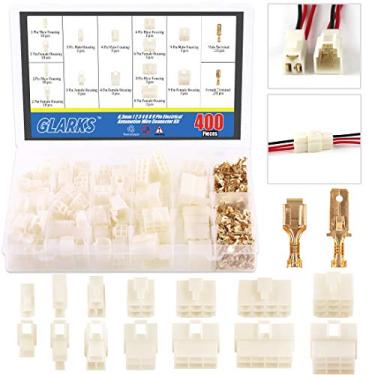 Imagem de Glarks Kit de terminais de cabo automotivo elétrico de 4 pinos 6,3 mm 1 2 3 6 8 9 macho e fêmea para motocicleta, bicicleta, carro, barcosGlarks 400Pcs 1 2 3 4 6 8 9 Pin G-904